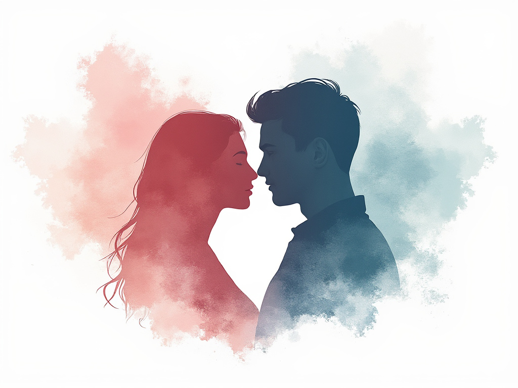 Couple embracing intimately